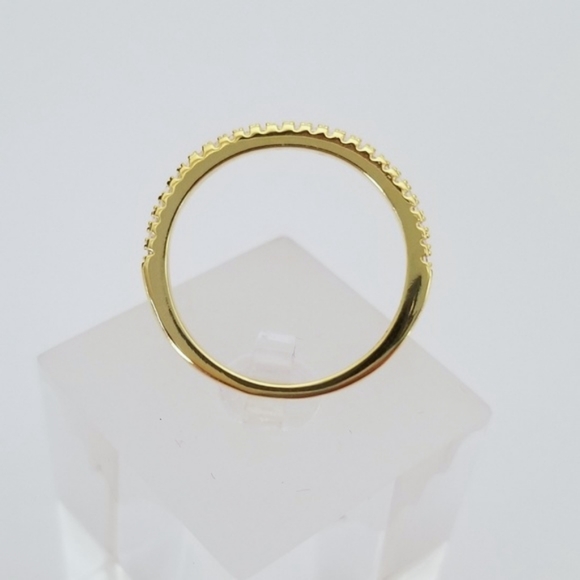 18k Yellow Gold Pave Band - Picture 4 of 8